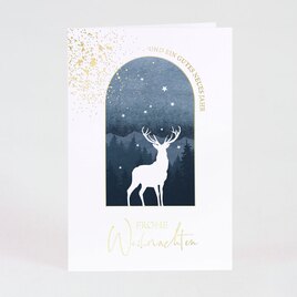 stilvolle weihnachtskarte mit hirschsilhouette deer veredelt TA863-073-07 1