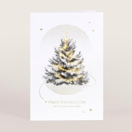 firmen weihnachtskarte mit prunkvollem tannenbaum und goldfolie TA865-010-07 1