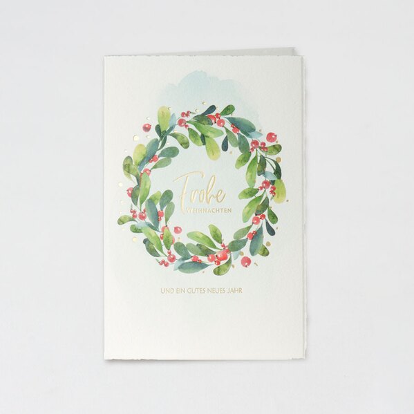 weihnachtskarte beerenkranz aus buettenpapier TA869-034-07 1