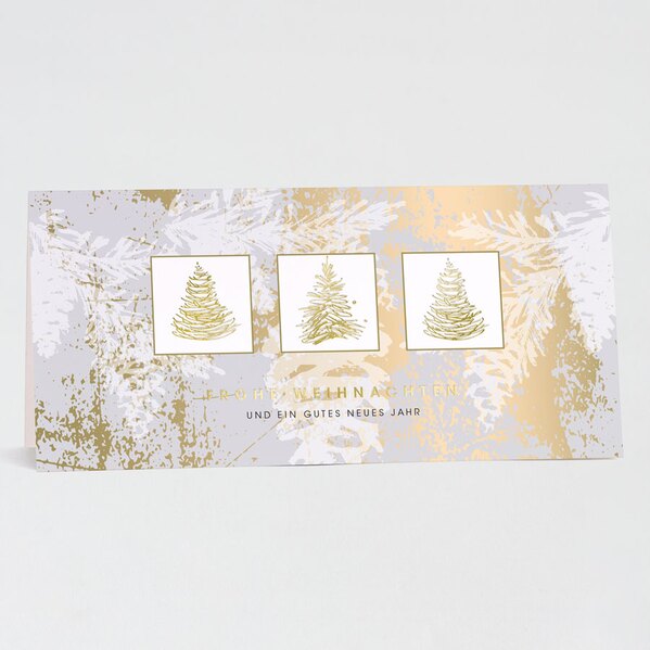weihnachtskarte mit elegantem tannenbaummuster tannenwald veredelt TA869-038-07 1